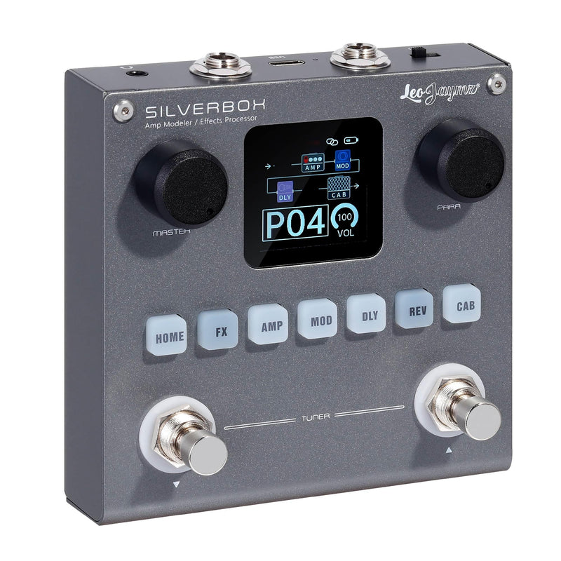Leo Jaymz Portable Multi-Effects Guitar/Bass Amplifier Modeler Effects Processor with 6 Effects Modules, 80 Editable Presets & Rechargeable Battery