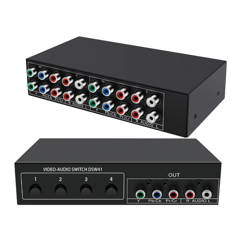 [AUSTRALIA] - Component AV Video Switch Box 4 in 1 Out, BolAAzuL 4 Port 5 RCA YPbPr Cable RGB Component AV Switcher Selector Converter 4-Way Plug & Play for Retro Gaming PS2 Wii Xbox DVD Player TV 4X1 Switch 