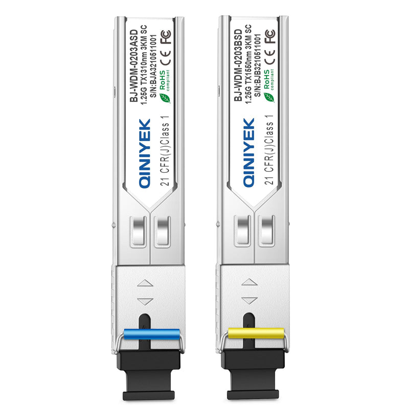 1 Pair simplex SC Module 3KM, 1.25G Single-Mode Fiber Connector, SFP-WDM-SM 1000BASE BiDi 1310nm/1550nm SFP Transceiver Module | Single-Mode Fiber Connector, SFP-WDM-SM 1000BASE BiDi 1310nm/1550nm SFP Transceiver Module, with DDM 1.25G BIDI SC