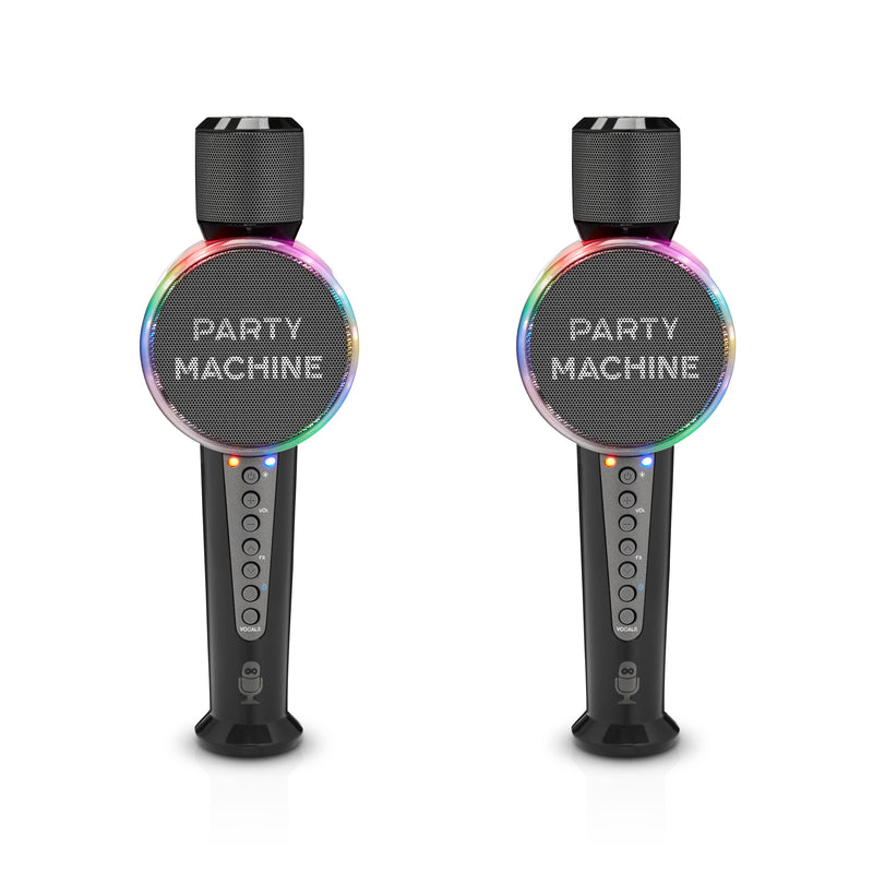 Singing Machine SMM548C Party Machine Duet Microphones with Bluetooth, Voice Changers, LED Lights