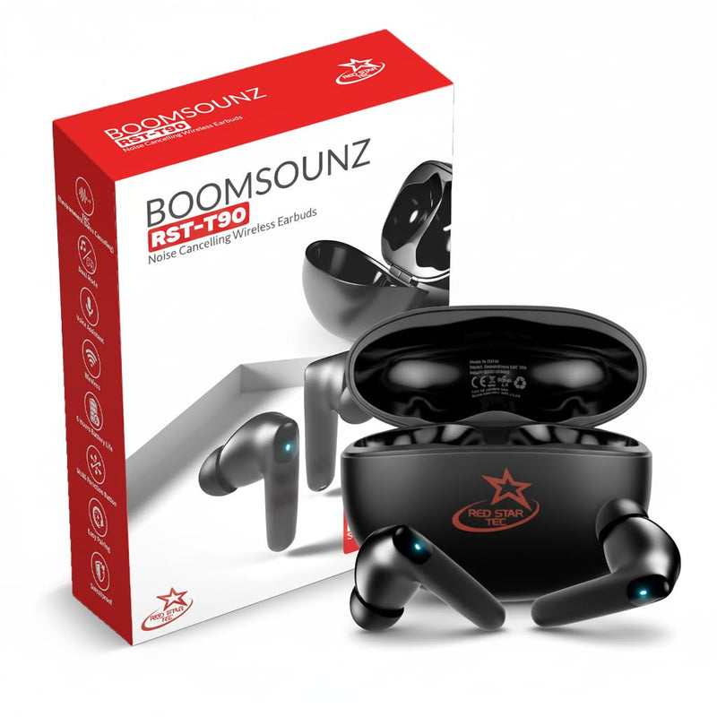 RED STAR TEC T-90 BoomSounZ Wireless Earbuds, Noise Cancelling, Sweatproof