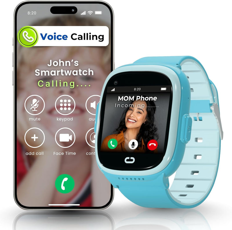 Smart Watch for Kids with GPS Tracker, Audio & Video Calling, SOS Alerts, HD Camera, Fitness Tracker, Parental Controls, Kids Smart Watch for Boys & Girls, Subscription Required (Blue)
