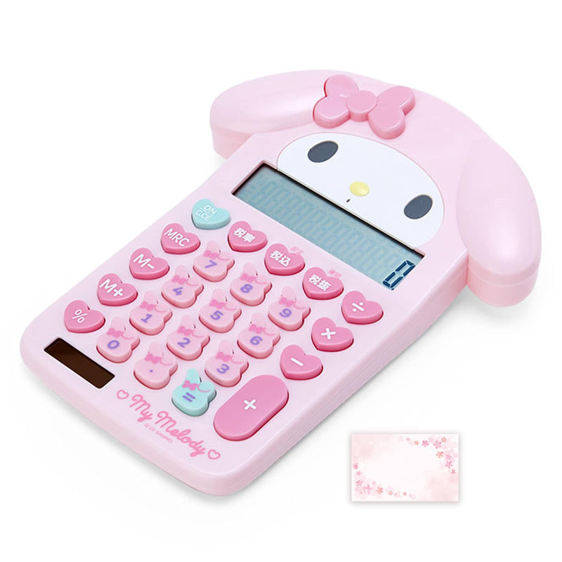 SanrioOriginal Face Shaped Calculator (Japan Import) - Includes Cherry Blossom Message Card (My Melody) My Melody