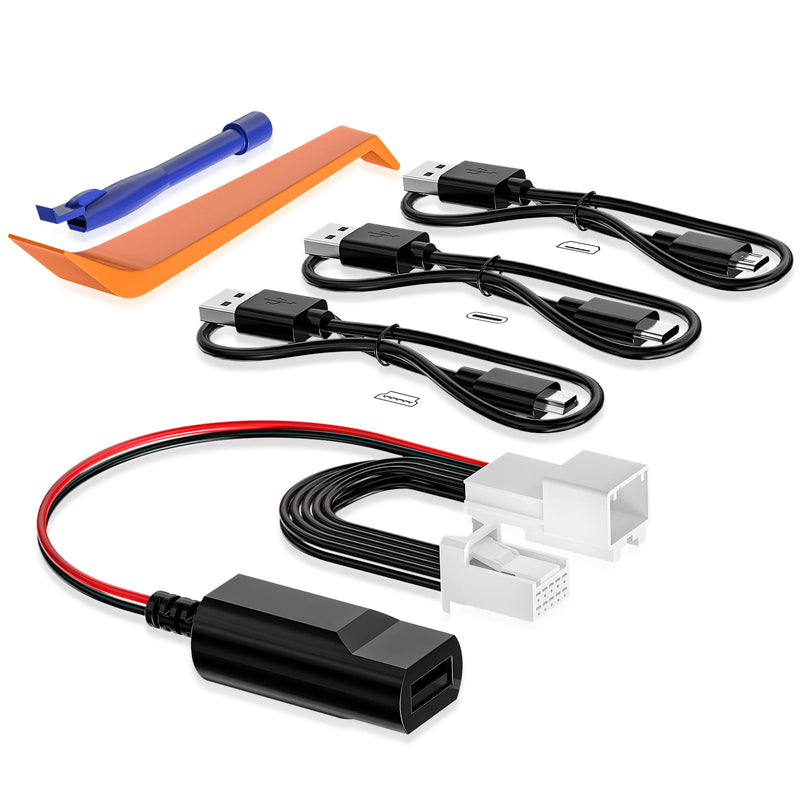 Dash cam Power Adapter 10-pin Type B Compatible with Select Toyota, Lexus, Subaru Models. Connects to Rearview Mirror