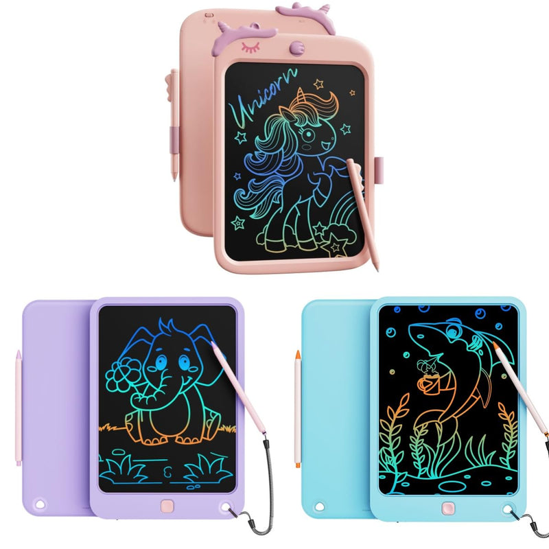 LCD Writing Tablet 10 Inch for Boys Girls(Pink+Lake Blue+Purple)