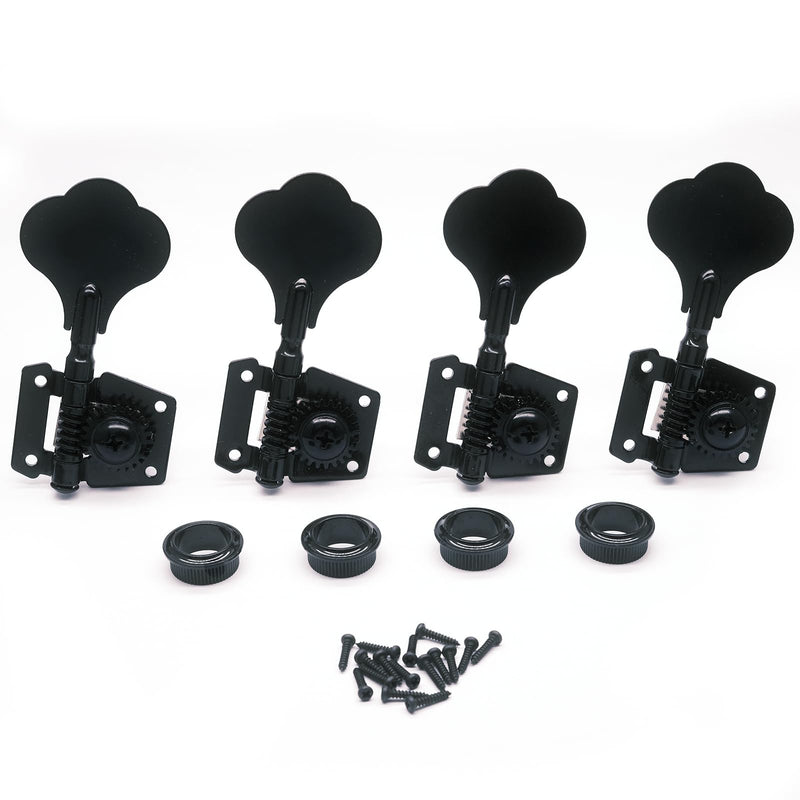 [AUSTRALIA] - 4R Opened Electric Bass Guitar Tuning Pegs Machine Heads Tuners for Bass for Jazz Precision P Bass Replacement (4R Black) 4R Black 