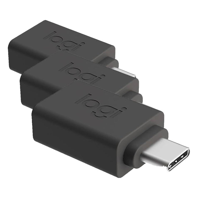 Logitech USB-C to USB-A Adapter (Pack of 3) 1.1" x 0.7" x 0.4" (Pack of 3)