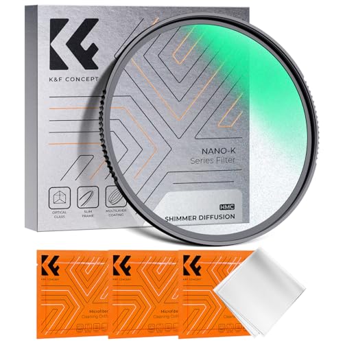 K&F Concept 55mm Shimmer Diffusion 1 Effect Filter Optical Glass 18 Multi-Coated Glimmer Glass Filter for Camera Lens with 3 Cleaning Cloth (K-Series)