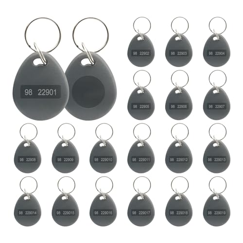 RFID Key Fobs Writable, HID 125KHZ 26 Bit Keyfobs Proximity Fob RFID Key Fob Id Card Token Tags Prox Key ISO-Prox 1346 1386 1326 H10301 Access Control Systems KeyTags (Gray,50) Gray 50
