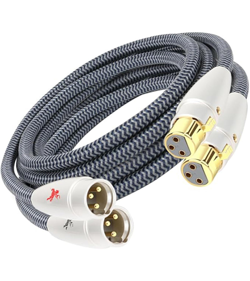 Balanced XLR Cables, 3-Pin Balanced XLR Microphone Cable Male to Female Mic Cable, 24k Gold Plated Connector and Solid Copper Shell (3.28ft/1m) 3.28ft/1m