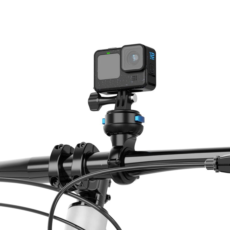 [AUSTRALIA] - SUREWO Magnetic Quick Release Handlebar Bike Pole Mount, Motorcycle Handlebar Clamp Mount with Shock-Absorbing Base Compatible with Go Pro Hero 13/12/11/10/9/8/7 Black,DJI Osmo Action 5 pro/4/3 Plastic 