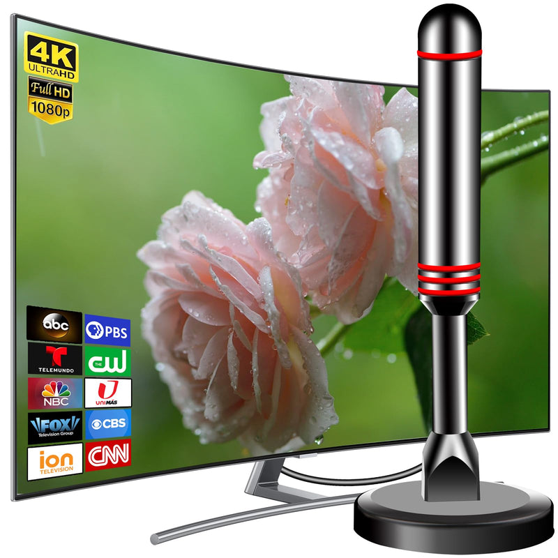 TV Antenna for Smart TV Indoor, 2024 Digital TV Antenna Indoor with Strong Magnetic Base 360°&Long Range Reception for Local Channels, Easy Setup Antenna for TV Without Cable (DT 011-US11) DT 011-US11