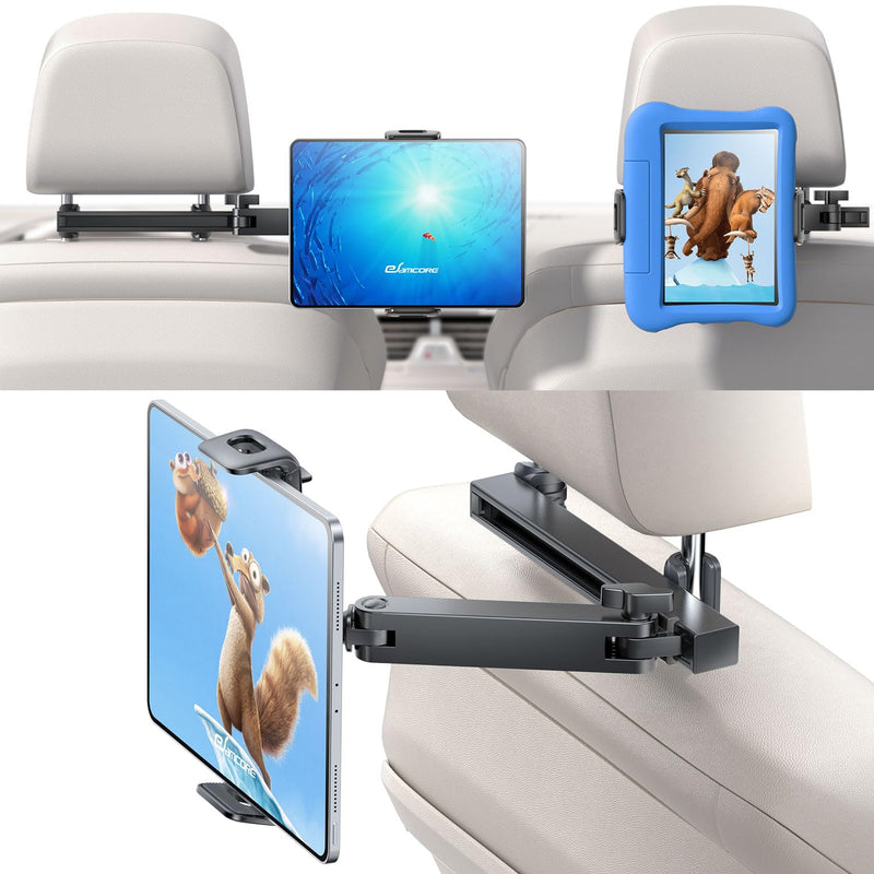 [AUSTRALIA] - eSamcore Headrest Tablet Holder for car, Back Seat [3 in 1 Extension Arm] Fit iPad Car Mount Road Trip Essentials for Kid Backseat Car Accessories for 4.7"-11" iPad Pro, Air, Mini, Fire HD Tablet Foldable headrest tablet holder 