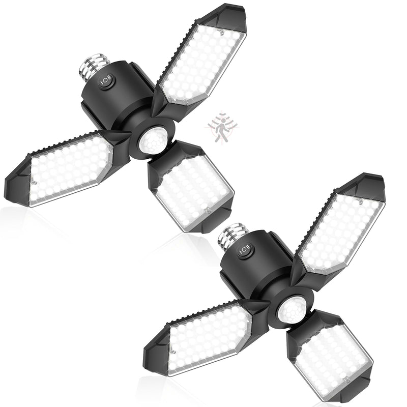 [AUSTRALIA] - toberich 2 Pack Motion Sensor Garage Lights, 8000LM Garage Lights Motion Activated, 6500K Indoor Motion Sensor LED Light Bulb for Garage, Utility Room, Laundry Room, Basement 
