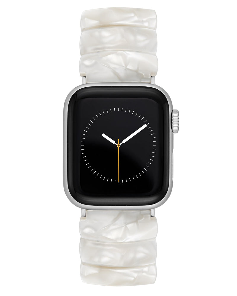 Anne Klein Women's Resin Expansion Band for Apple Watch Secure, Adjustable, Apple Watch Band Replacement, Fits Most Wrists Ivory 42mm (Series 1-3), 44/45/46/49mm (Ultra & Ultra 2)