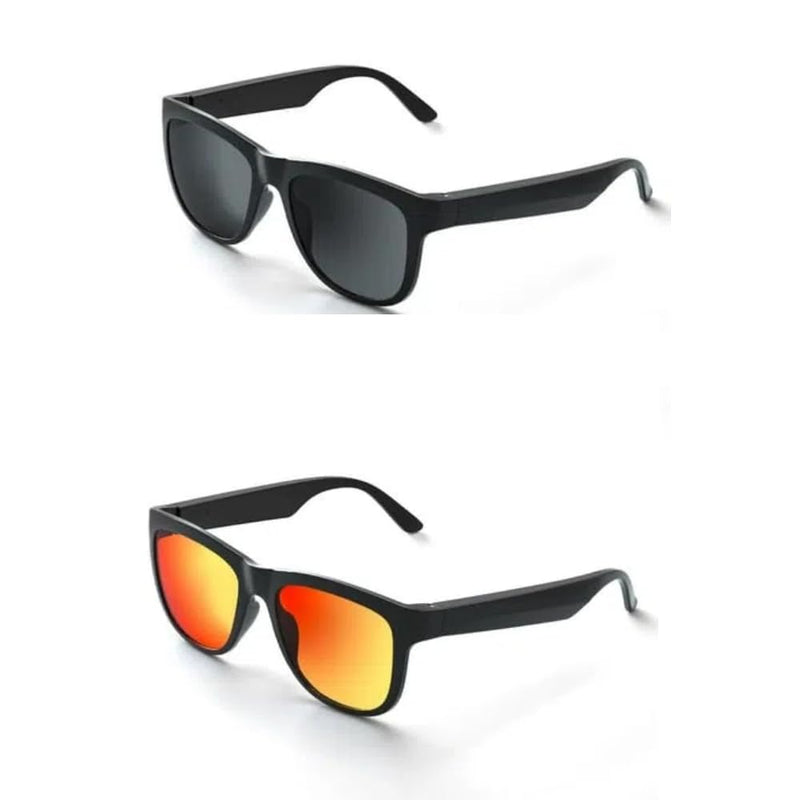 GS01 Smart Bluetooth Sunglasses, Audio Sunglasses with Speaker,Polarized lens, Touch Control, Open Ear Music and Hands-Free (Black+ Red)