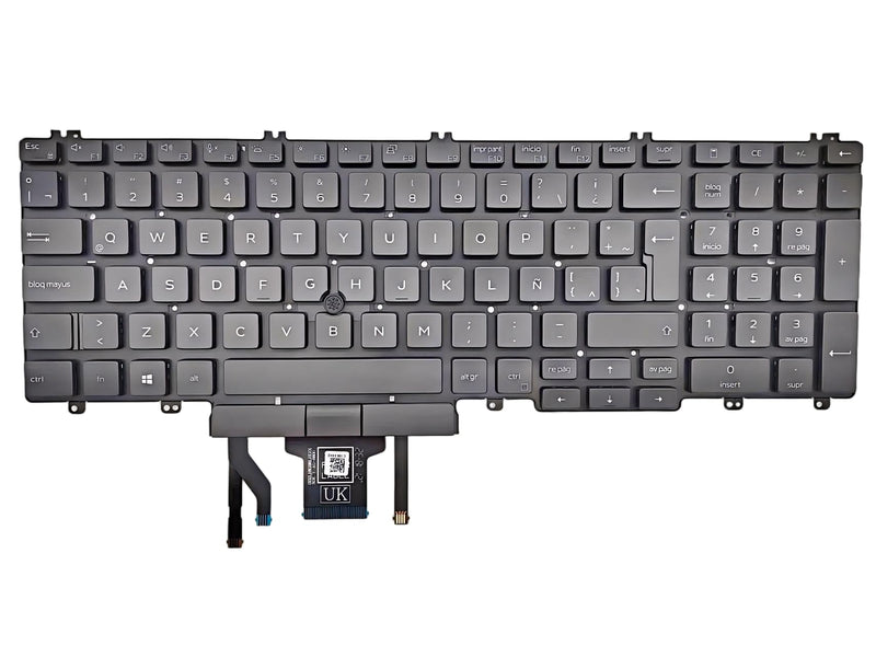 Laptop Replacement Latin Spanish Layout Keyboard for Dell Latitude 5500 5501 5510 5511 2019,Precision 3540 3541 3550 3551 Black/with Pointer/with Backlit