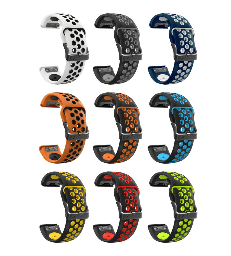 22mm Quickfit Watch Band for Garmin Fenix 5/6/7 Pro Solar Forerunner 935 745 965 955, Breathable Wristband for Garmin MARQ Descent Quatix Combo_4