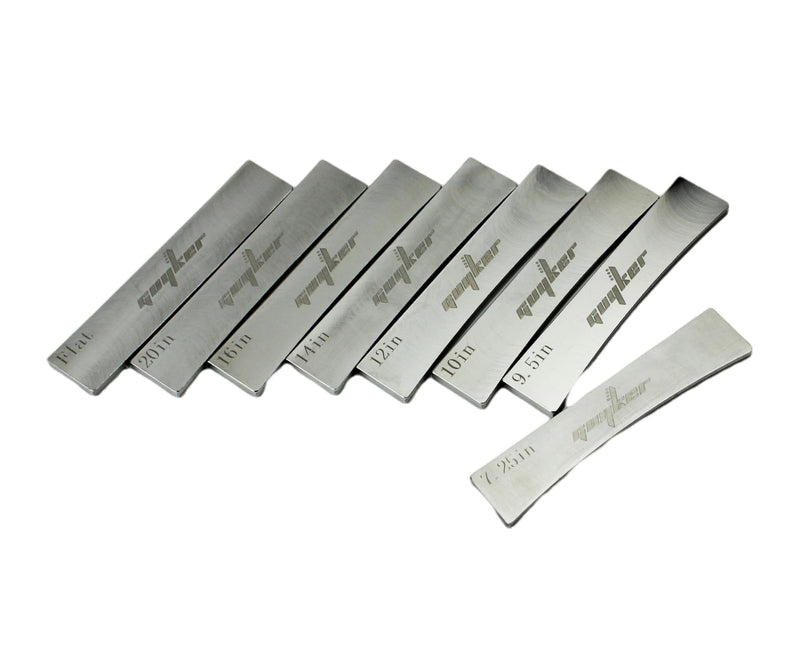 [AUSTRALIA] - Guyker 8Pcs Flat, 7.25, 9.5, 10, 12, 14, 16, 20 Radius Guitar Fret Press Insert, 304 Stainless Steel Machine Pressure Fingerboard Radian Fret Insert for Acoustic Electric Guitar Bass Luthier DIY Tool flat/7.25/9.5/10/12/14/16/20 inch, 8pcs 