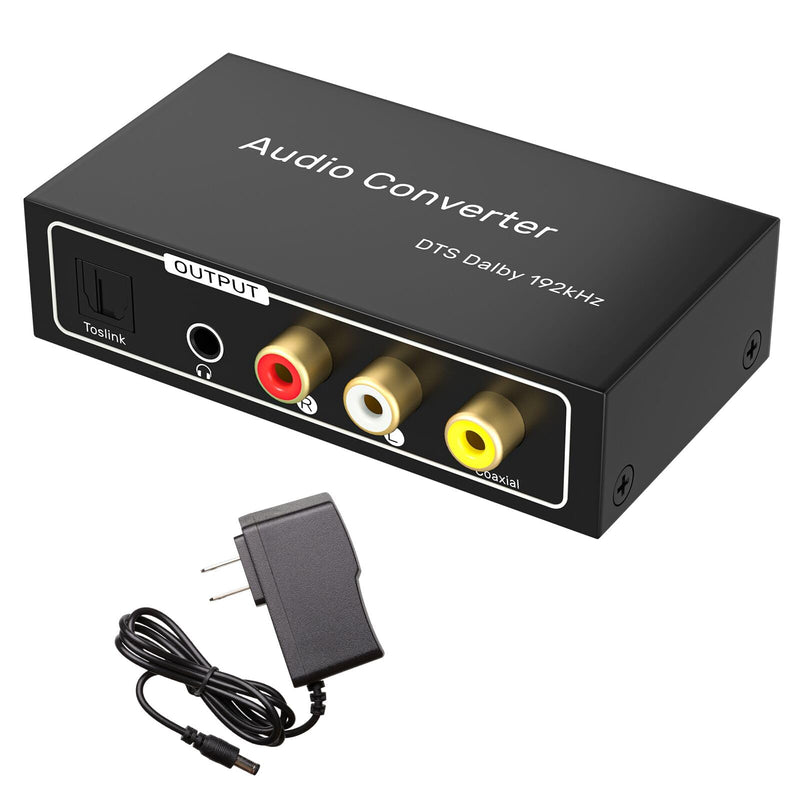 HDMI ARC Audio Extractor, AMANKA Digital HDMI ARC zu SPDIF Koaxial Optical Cinch L/R Stereo Ausgang 3,5mm 192KHz DAC Converter Optical Digital HDMI Audio auf Analog für TV DVD PS4 Blu-ray USW ARC-T1