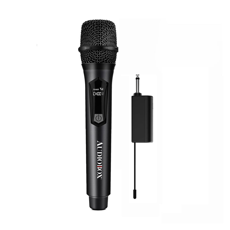 [AUSTRALIA] - Audiobox Wireless Microphone, UHF Metal Dynamic Handheld Multipurpose Mic with Rechargeable Receiver (4hrs), 160ft Range, for Karaoke Machine, Amplifier Speaker, Mixer, Church, PA - Black (2) 2 