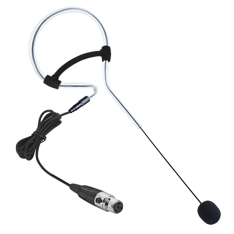 [AUSTRALIA] - Black Single Earset Headset Microphone Headworn Over Ear Hanging Condenser Mic Compatible with Shure Wireless Bodypack Transmitter System with Mini XLR 4 Pin TA4F Plug Mini XLR TA4F Plug Compatible with Shure Only 
