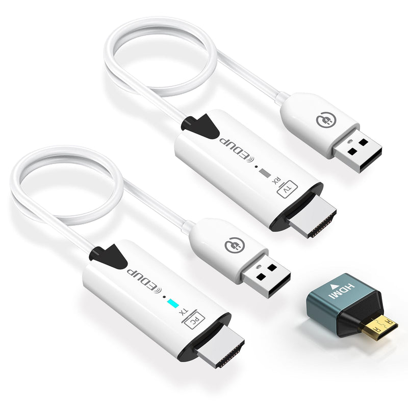 [AUSTRALIA] - EDUP Wireless HDMI Transmitter and Receiver, 2026 Upgraded 1080P Wireless HDMI Extender 165FT Range, Plug&Play, Video Audio Projection for Desktop, PC, TV Box, PS4/5 to TV/Projector/Monitor-White 