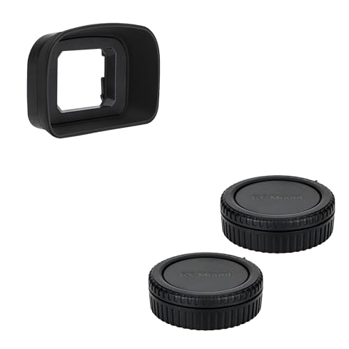 Long Soft Eyecup Eye Cup Eyepiece Viewfinder & 2-Pack RF Mount Body Cap Rear Lens Cover Cap for Canon EOS R3 Mirrorless Camera