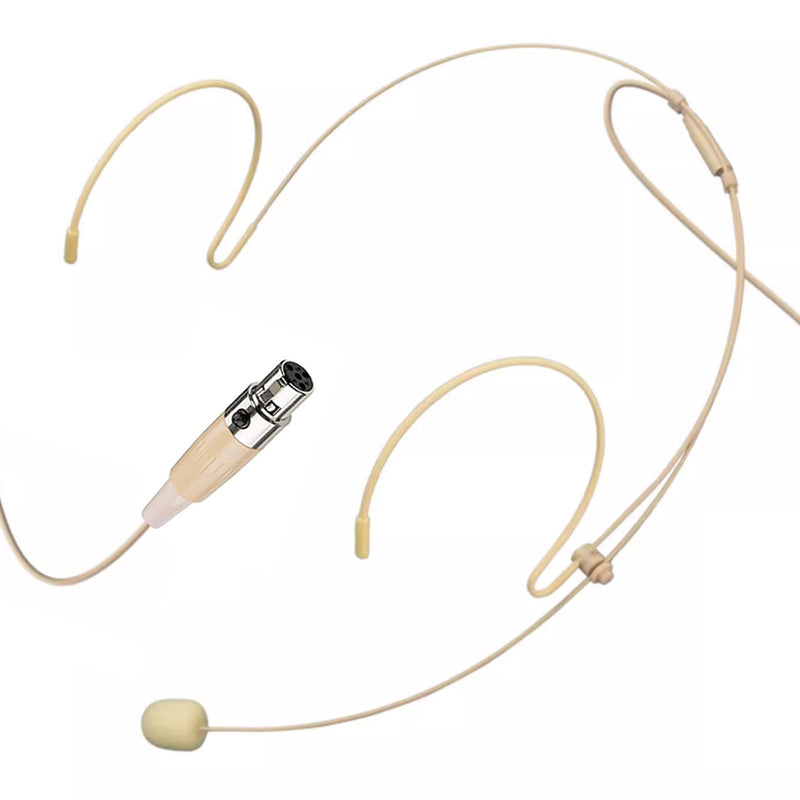 [AUSTRALIA] - Headset Microphone Headworn Double Over Ear Earset Hanging Condenser Omnidirectional Mic Compatible with Shure Wireless Bodypack Transmitter System with Mini XLR 4 Pin TA4F Plug Mini XLR TA4F Plug Compatible with Shure Only 
