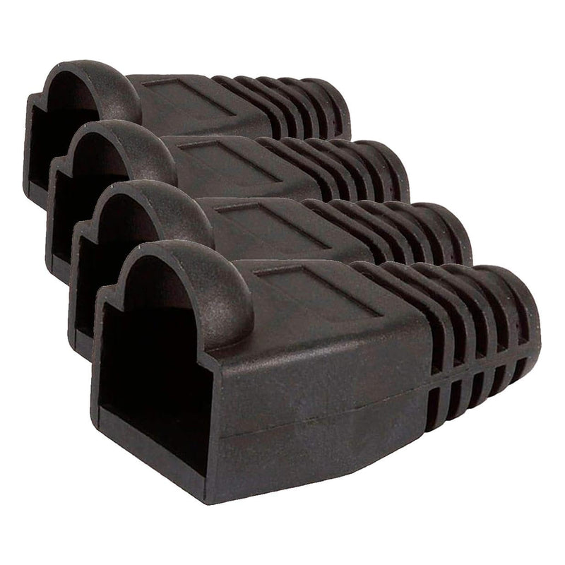 Monoprice [50pcs RJ-45 Color Coded Strain Relief Boots - Black (Pack of 4) Small (Pack of 4)
