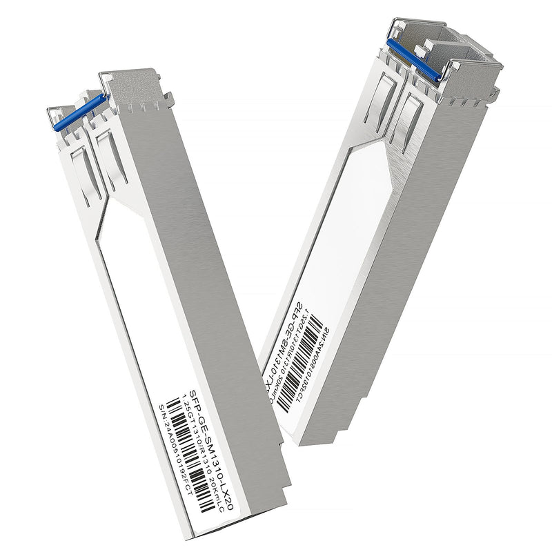 2 Pack 1000BASE-LX SFP to LC Multi Mode 1.25G Fiber Transceiver, 1310nm SMF, 20km Range - for Switch, Router, Firewall, Network Card, Media Converter and Other Open Switches 1.25G SMF SFP+ to Duplex LC