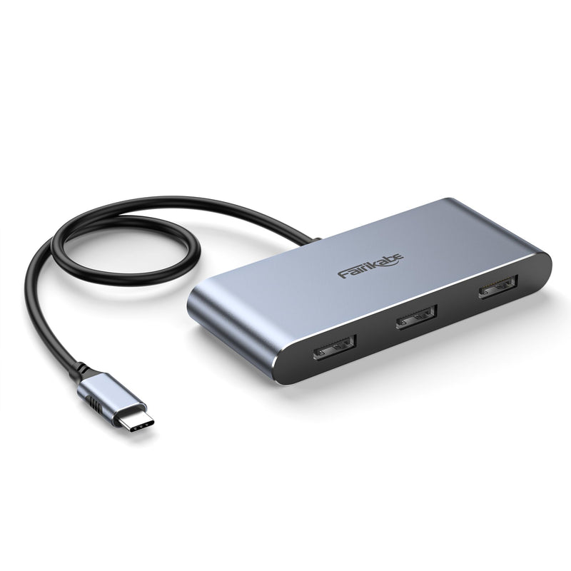fairikabe USB C Hub with 3X DisplayPort 1.4 Triple Monitor 4K@60Hz, USBC to DisplayPort Splitter MST Hub for Windows Only, Compatible with Thunderbolt 4, USB4