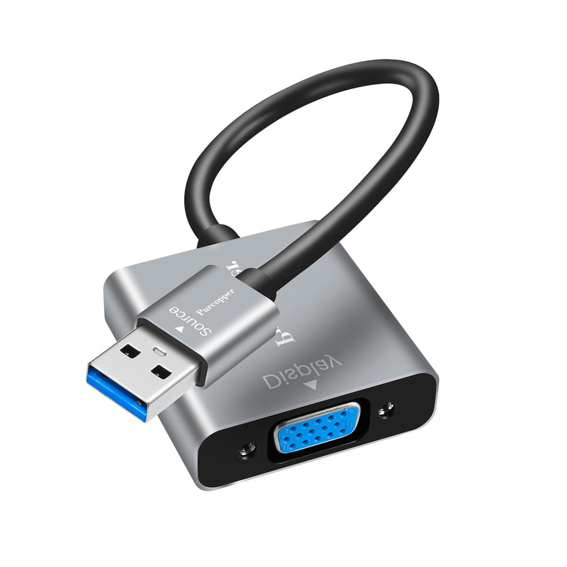 USB 3.0 to VGA Adapter for Monitor, USB A 3.0 Male to VGA Female Adapter Multi-Display Video 1080P Converter for Mac OS(2015-2019),(Windows 11/10/8.1/8/7) and Android (No Support for Chromebook/Linux) USB 3.0 Male to VGA Female
