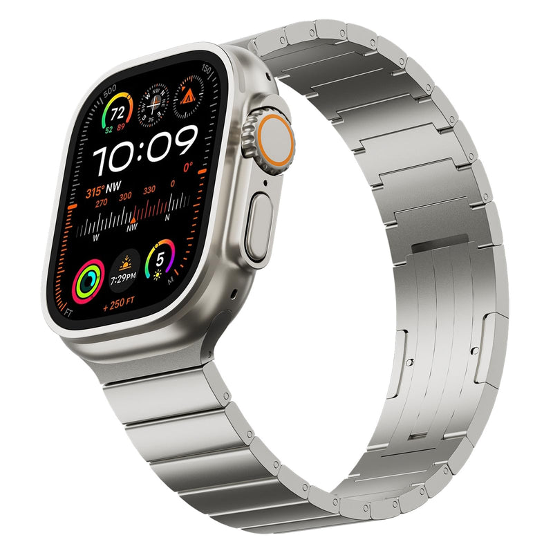 Pure Titanium Bands for Apple Watch Ultra 2/Ultra 49mm, Adjustable Titanium Replacement Watch Band with DLC Coating for iWatch SE2 SE Series 10 9 8 7 6 5 4 3 2 1 46mm 45mm 44mm 42mm for Men