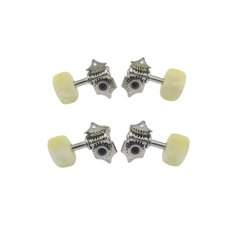 [AUSTRALIA] - 2R/2L Violin Bass Tuning Pegs Machine Heads with White Buttons Handles, VBTP-100 