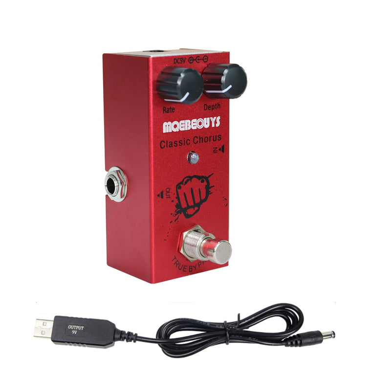 Electric Guitar Effects Pedal Mini Single Type DC 9V True Bypass Equipped with USB5V to 9V boost cable (Classic Chorus) Classic Chorus