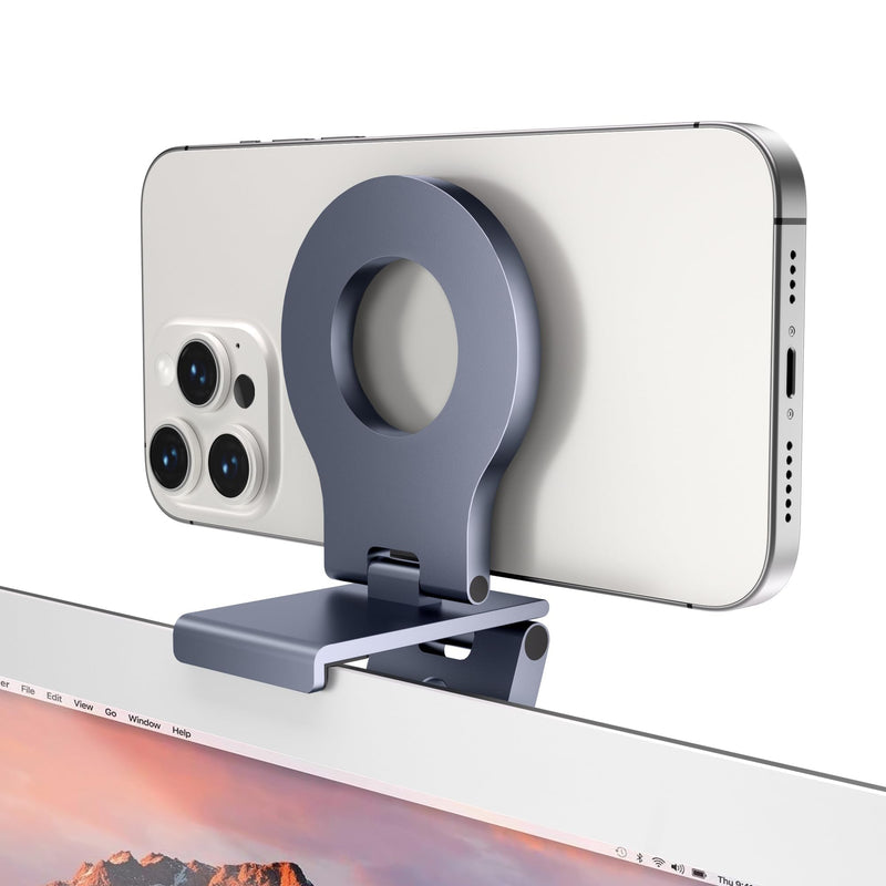 Itramax Continuity Camera Mount for Desktop Monitor & iMac,iPhone Webcam Stand,Magnetic iPhone Monitor Mount,Monitor Continuity Holder with Mag-Safe for iPhone 16,15,14,13,12,Mac,TV,Laptop Grey