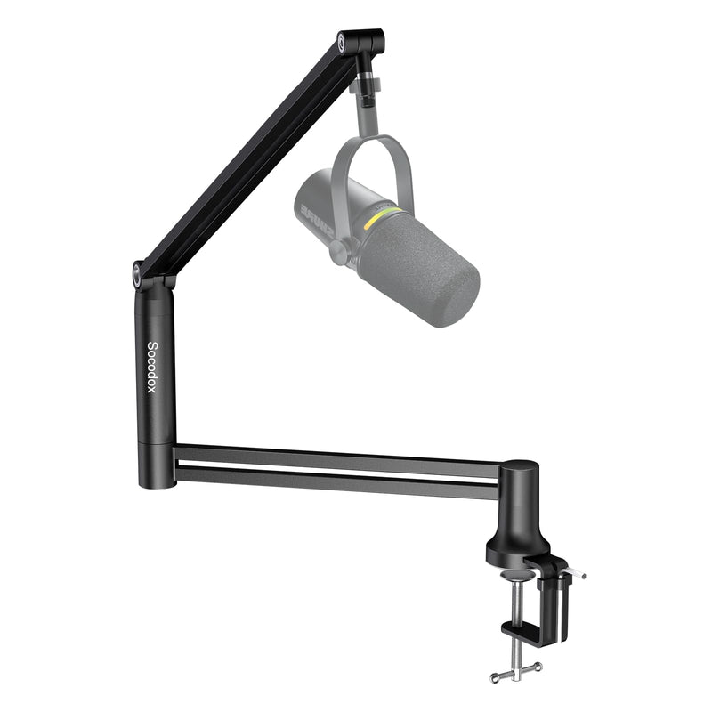 Boom Arm, Low Profile Microphone Stand for Blue Yeti, Mic Arm Microphone Arm with 3/8" to 5/8" Adapter Holds Up to 3.3lbs
