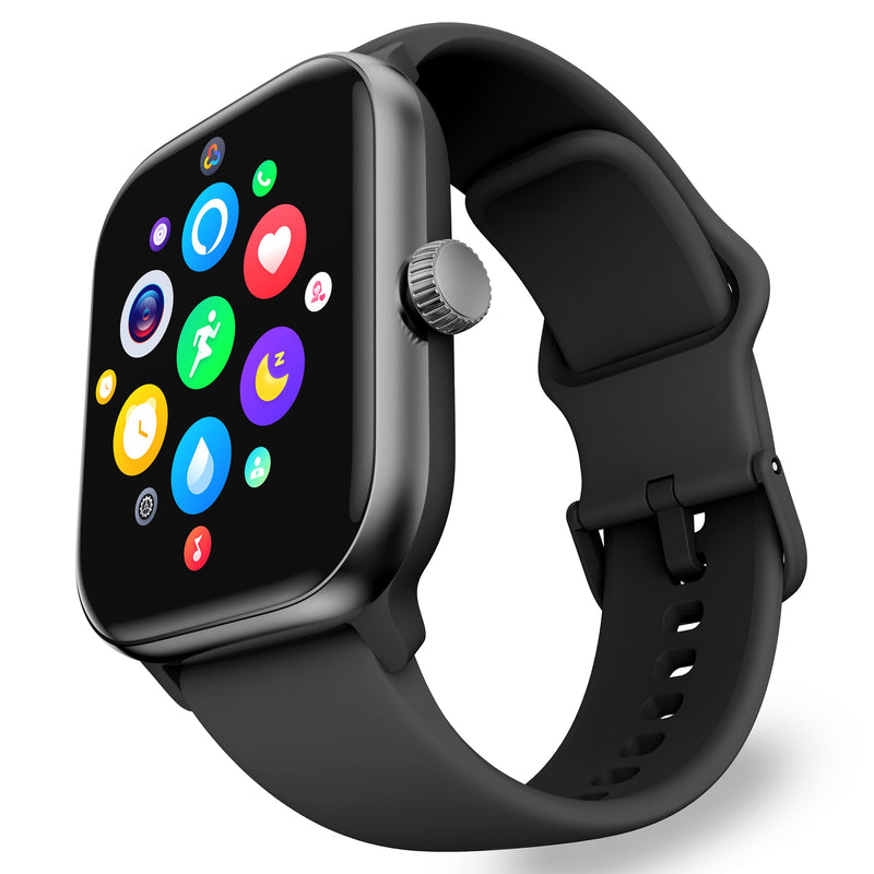 Pulse 2 VeryFit Smart Watch for Men Women Fitness Tracker Watch (Black) | Alexa, 1.85" AMOLED Screen, Body Energy, Heart Rate, Oxygen Saturation, Stress, Sleep Monitor, Step Tracker, Bluetooth Call Graphite Black