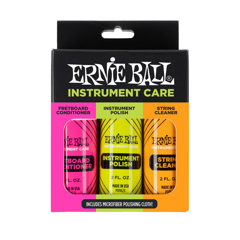 Ernie Ball Guitar Polish, Fretboard Conditioner, and String Cleaner with Polish Cloth Care Kit