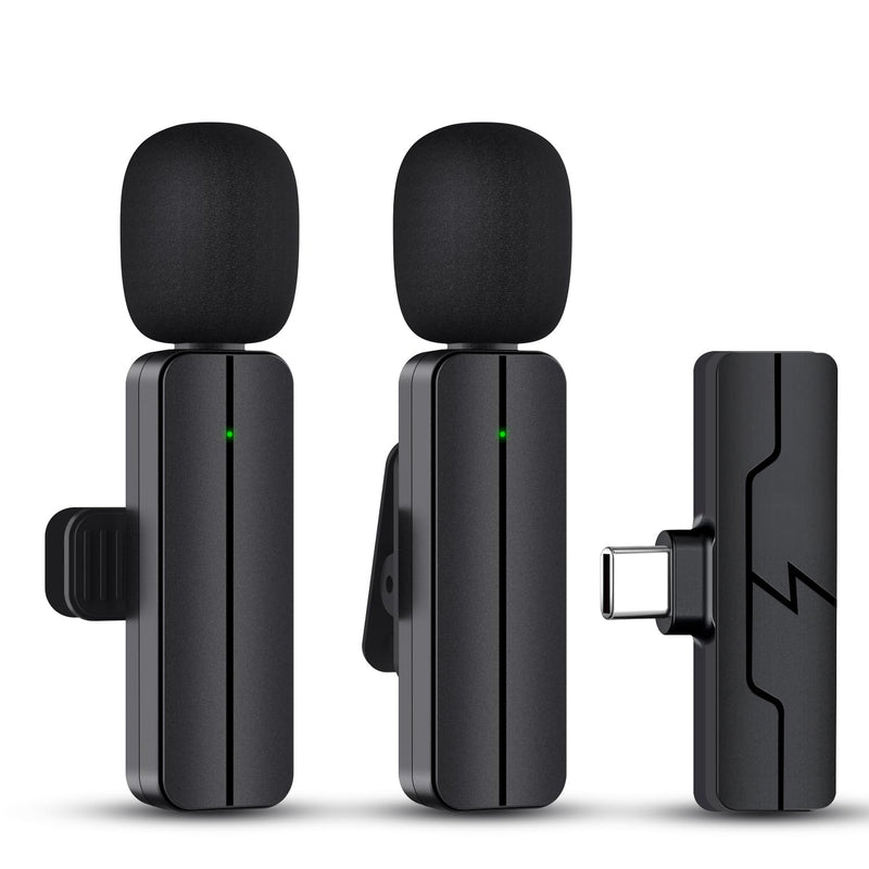 Wireless Lavalier Lapel Microphone for iPhone 15/Android/Computer - Bluetooth Mini Phone Mic for Video Recording, Clip-on USB C Microphones for YouTube Tiktok Podcast Vlog & Livestream USB C for iPhone 15