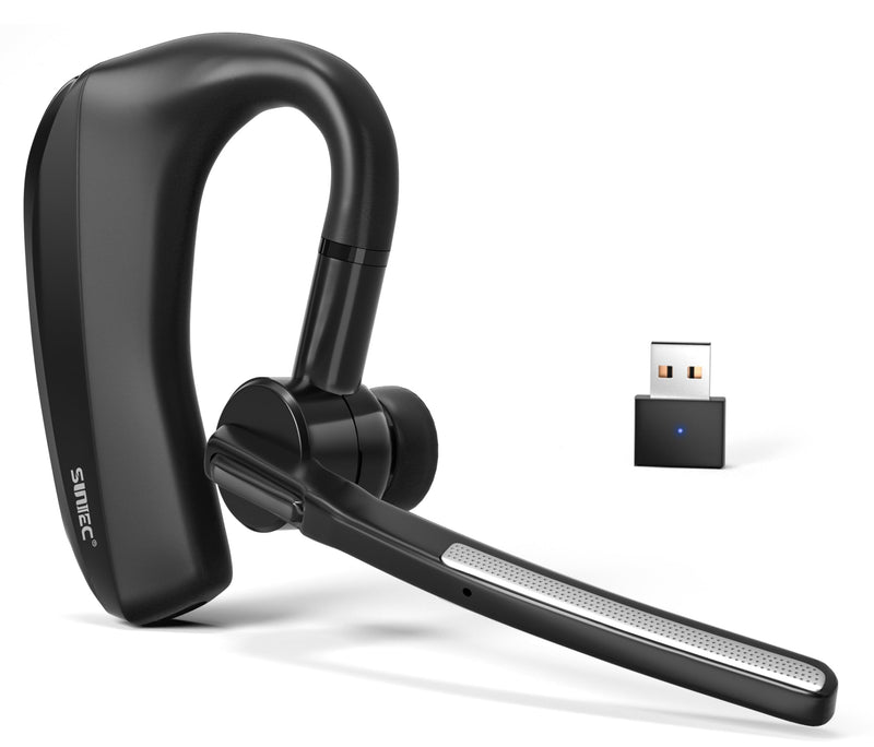 Bluetooth Single-Ear Headset w/Mic for Delivery Drivers,Truckers & PC Calls | Dual-Microphone Noise Cancellation, Ear Hook,aptX, 20H Talk Time,Wireless Hands-Free Earpiece for Cell Phone, Office &Driving