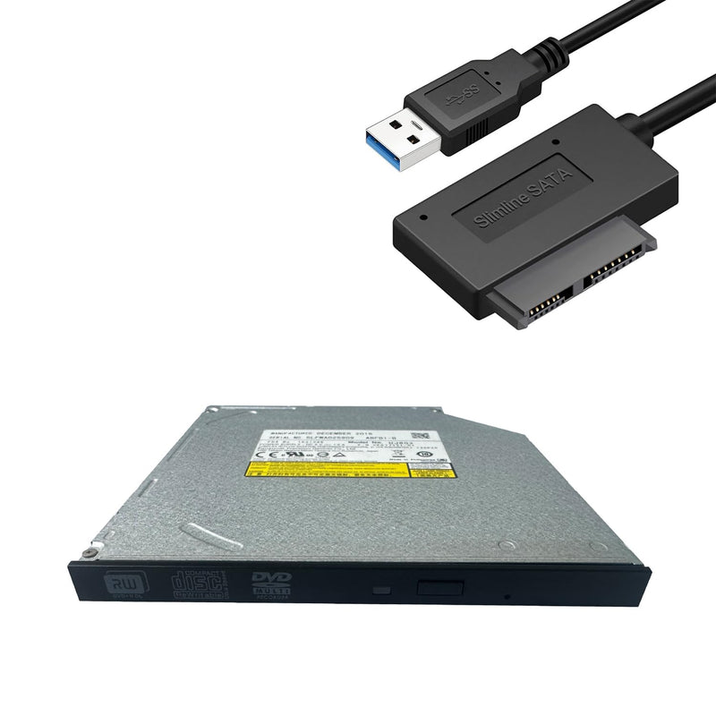 UJ8C2 UJ8E2 UJ8G2 9.5mm Super Slim SATA CD DVD Burner Writer Player ROM Drive for Laptop with USB 3.0 SATA Cable