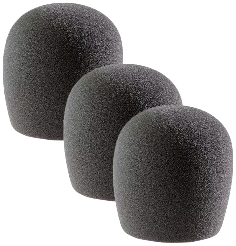 Shure A58WS-GRA Foam Windscreen for All Ball Type Microphones, Gray (Pack of 3) Pack of 3