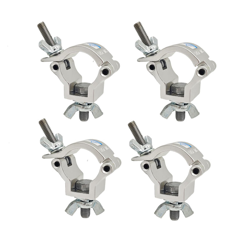 [AUSTRALIA] - Stage Light Clamp aluminum mounting 1-1/4 to 1-3/8inch Truss Clamps Heavy Duty 165lbs Dj Lighting Clamps/Hooks Fit Pipe OD 32-35mm F24 for O Clamp LED Par Light Moving Head (4) 
