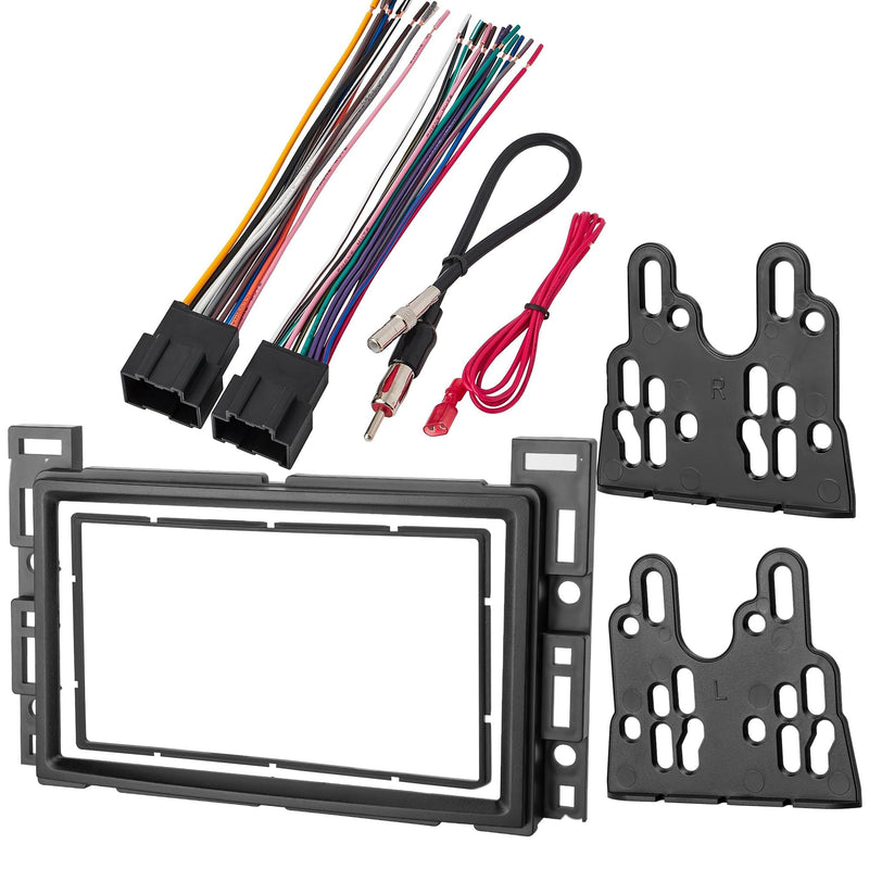 NuIth Radio Wiring Harness with Antenna Adapter + Double DIN Radio Dash Kits for Chevrolet 2004-2012