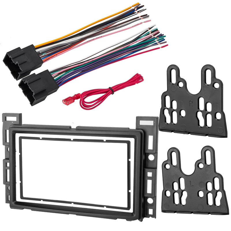 NuIth Aftermarket Radio Wiring Adapter + Double DIN Radio Dash Kits for Chevrolet 2004-2012