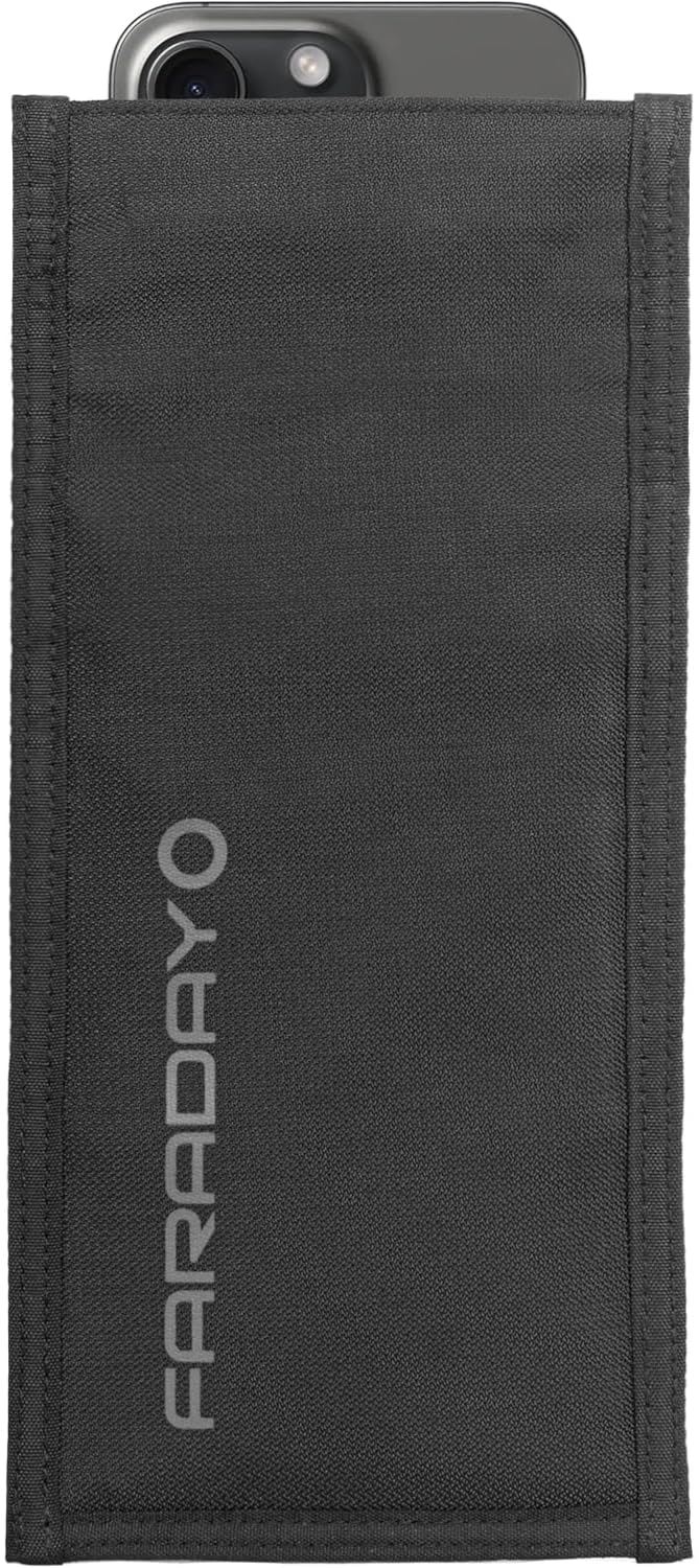 Faraday Defense Faraday Bag Jacket Pro for Phones | Magnetic Closure, Shielding - Law Enforcement & Military, Travel & Data Security, Privacy, Anti-Tracking Anti-Hacking Black (Phone Vertical) Phone Vertical