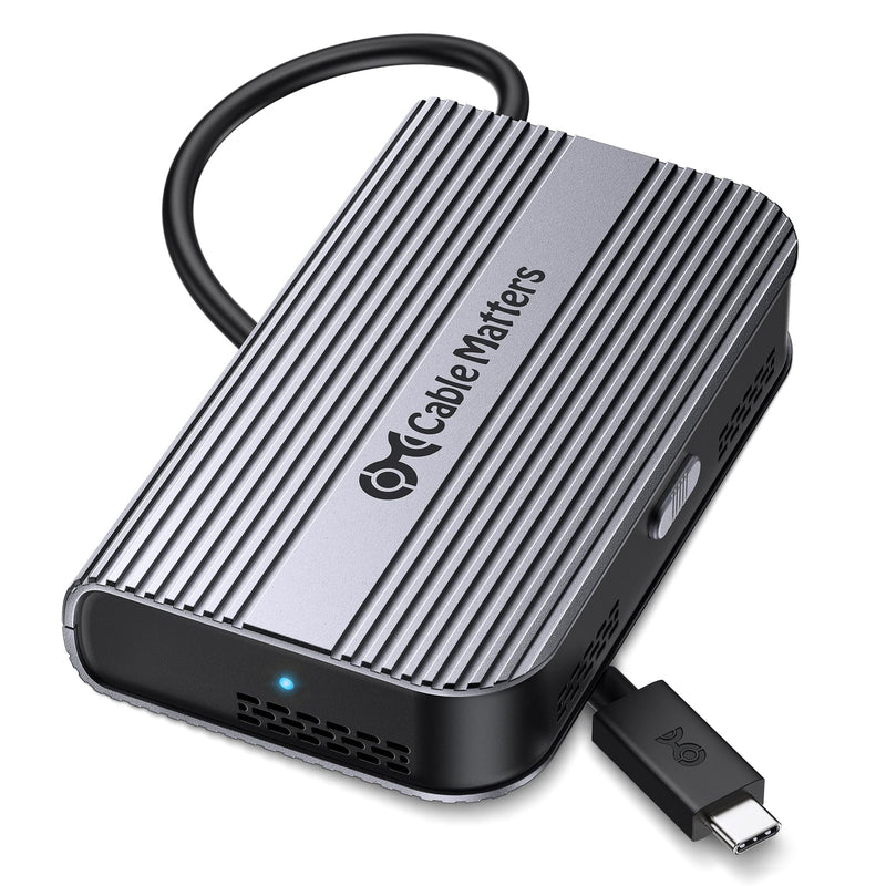 Cable Matters 40Gbps USB4 / Thunderbolt 4 SSD Enclosure for M.2 NVMe SSD | Portable, Tool-Free, up to: Read 3800MB/s, Write 3600MB/s, Intelligent Cooling, Thunderbolt 5 Compatible