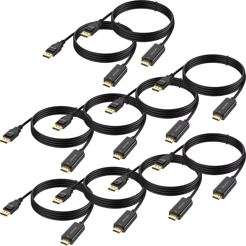 DisplayPort to HDMI Cable 3FT 4K 10-Pack Uni-Directional | 3 FT 4K DP to HDMI HDTV Cable,Display Port to HDMI Cord for TV, Dell, Monitor, Projector, Desktop, AMD, Lenovo, HP, ThinkPad Black